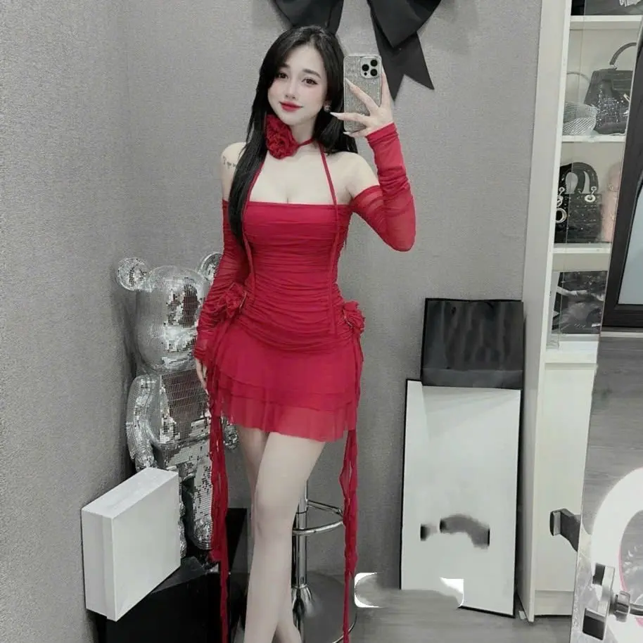 HÀNG NEW; đầm lưới bệt vai hoa eo hoa cổ xịn sò
