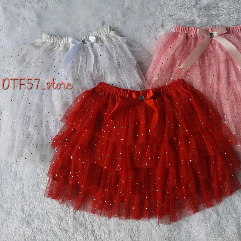 Clara Rok Tutu Anak Bahan Gliter Model Umpak Umpak | Rok Tutu Anak | Rok Tutu Umpak | Bawahan Rok Tutu Susun | Rok Tutu Anak Perempuan Fashion Kids 0