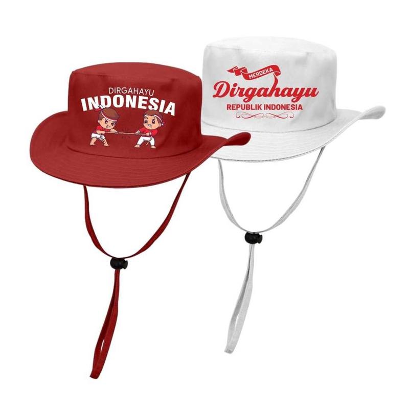 Topi Rimba Anak Merah Putih Sablon Dirgahayu INDONESIA HUT RI 17 Agustus Merdeka 0