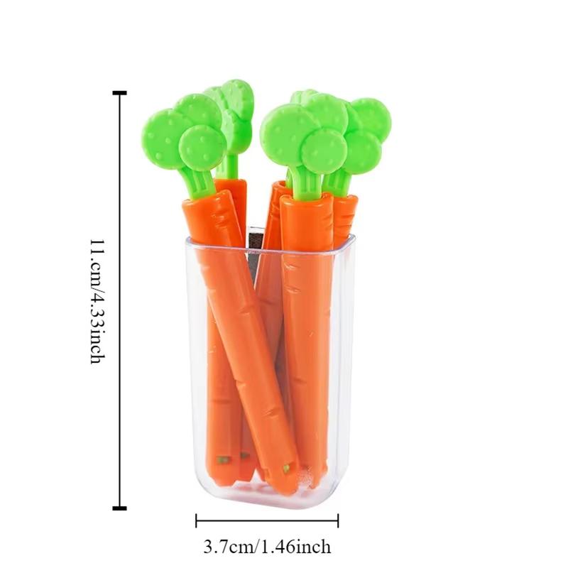 Carrot Shaped Food Sealing Clip, 1 Set Portable Food Storage Clip with Storage Box, Magnetic Fridge Magnet for Home Kitchen, Utensils 1