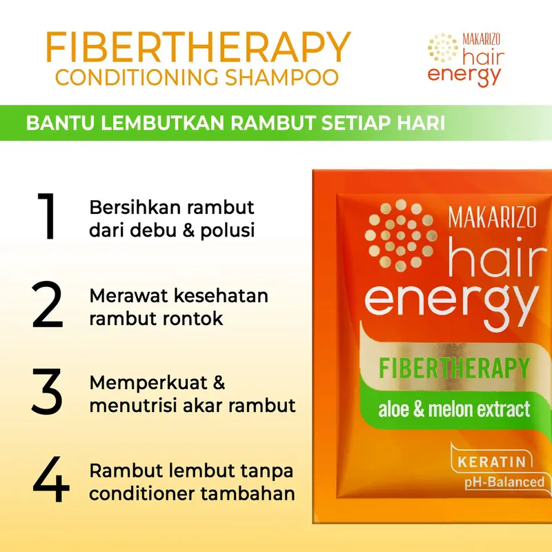 Makarizo Hair Energy Fibertherapy Conditioning Shampoo Aloe Melon 9 mLx12 3