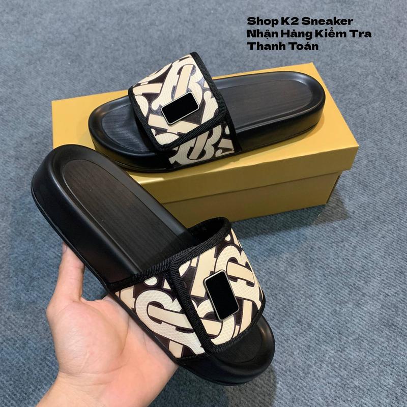 [Mã BR2] Dép nam quai da đế cao su có hộp Slipper DéP Đế Bằng dép  nam Đồng