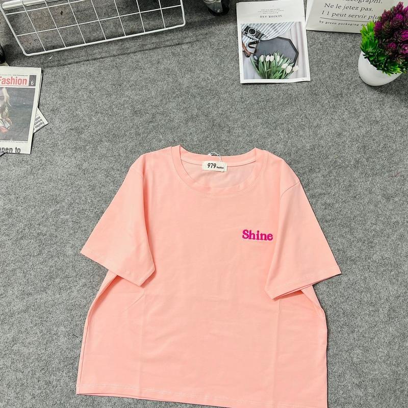 Mã 04-ÁO THUN THÁI CROPTOP FORM VỪA CHỮ THÊU (35-55kg) Nữ Cotton Cổ Tròn Women 3