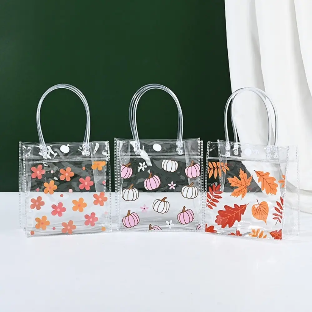 Túi tote trong suốt PVC, tay cầm trong suốt, dung tích lớn, không thấm nước, thích hợp để đựng đồ, túi đóng gói quà tặng, hàng mới về
