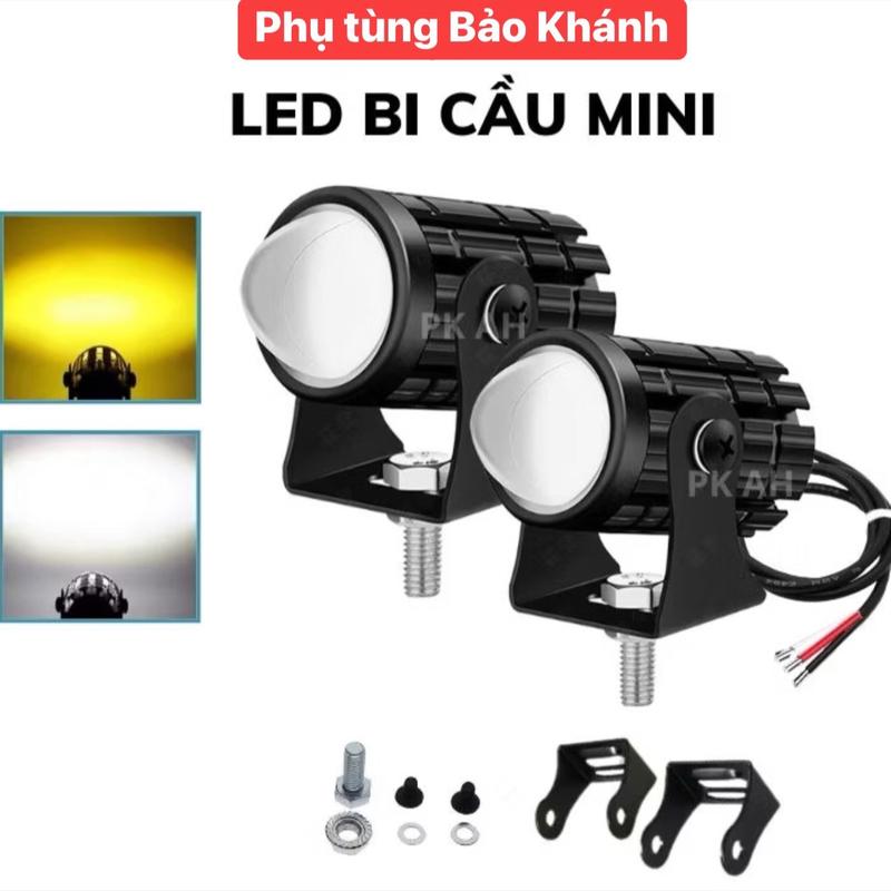 ￼Đèn Trợ Sáng xe máy xe điện đèn bi cầu mini chính hãng đèn pha xe máy 2 Màu Cos vàng Pha Trắng BCmini