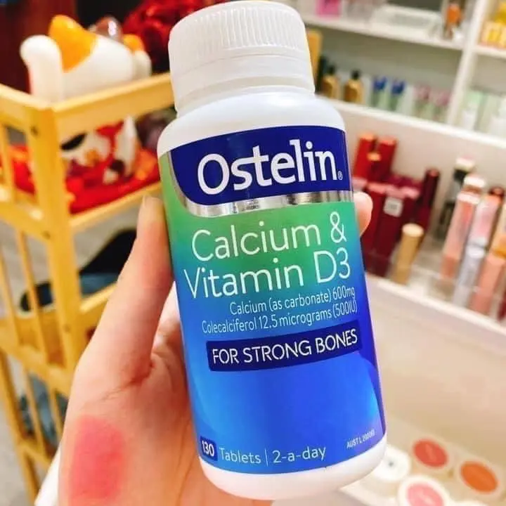 Canxi cho mẹ bầu Ostelin 130v bổ sung vitamin D3 giúp hấp thu tốt hơn có quà tặng kèm