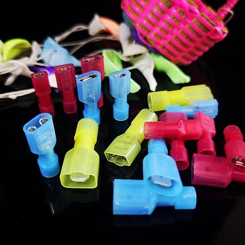  Đầu cos ghim dẹp cặp đực hoặc cái 50cáicosse cút âm dương bằng đồng bấm nối dây điện cốt cắm tụ ắc quy MDFN FDFN 