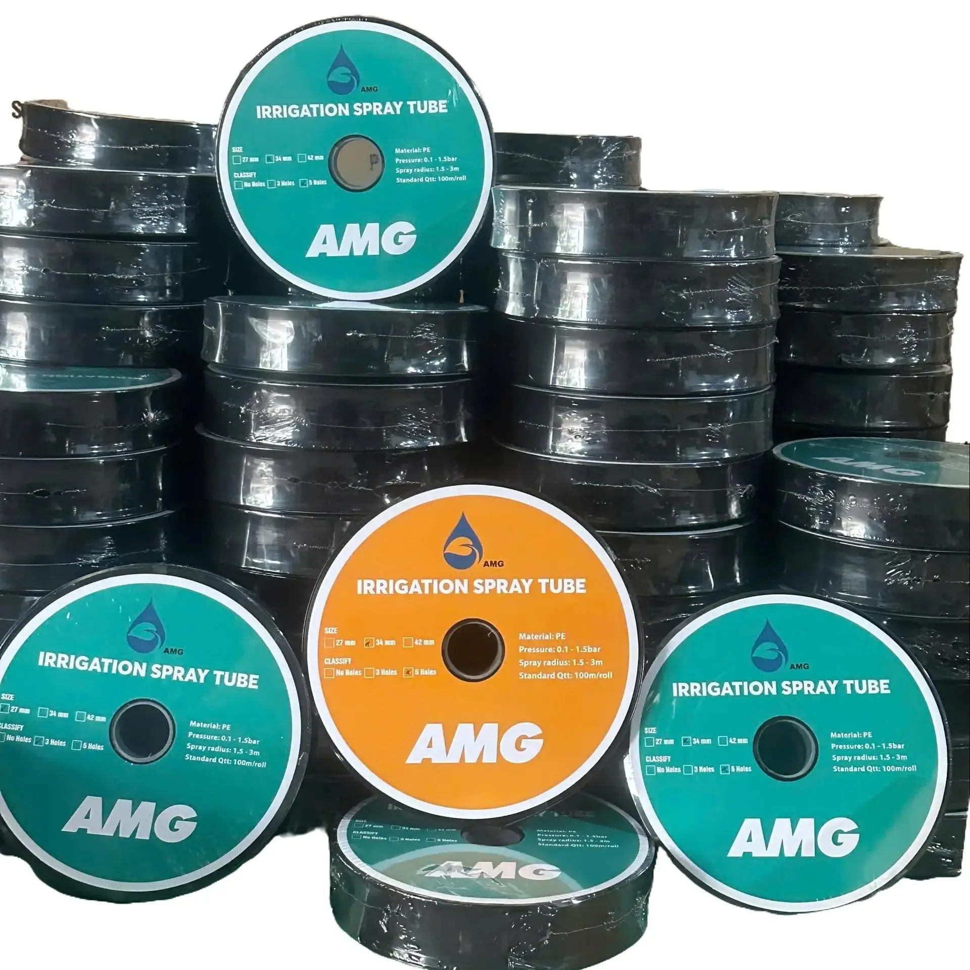Ống Dây Tưới Phun Mưa Phi 27-34 AMG -2 Lớp, Cuộn 100m