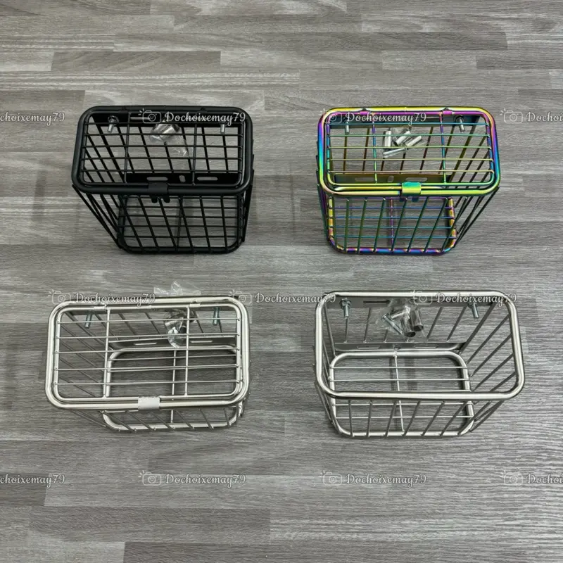 Rổ xe inox titan đa năng size 22x14x12