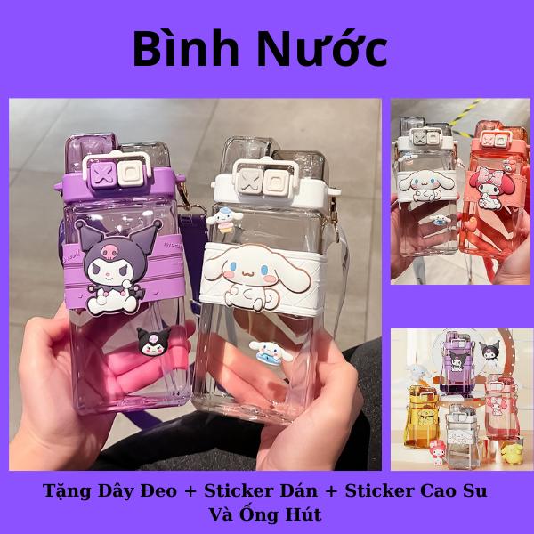 Bình Nước 1 Ống Hút + 1 Bên Uống  520ML Có Ống Hút Đàn Hồi Nhựa TRITAN Cao Cấp Hoạt Hình Disney Nhiều Mẫu Dễ Thương
