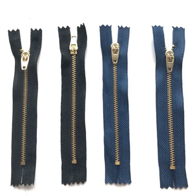 12 pcs Resleting Jeans Gigi Besi Emas 4" (10 cm)  Gigi #3 3