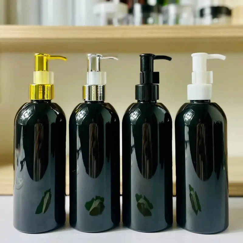 Chai Lọ Nhựa Cocoon Màu Đen 300ml Đủ Kiểu Vòi Nhấn-Xịt Phun Sương-Nắp Bật-Vặn-Khoá Vàng,Bạc-Vòi Nhấn Cao Cấp-Chất Lượng đựng ủ tóc bình 4