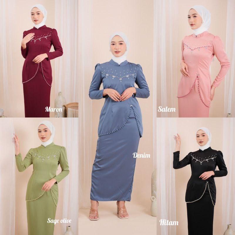 Product Introduction of Felicia Set Baju Kurung Melayu Malaysia Terbaru Wanita Atasan Karet 2