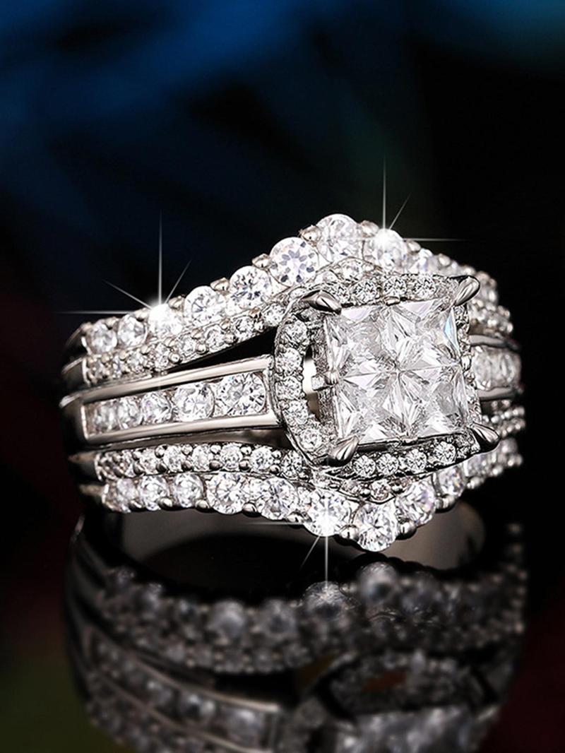 Product Introduction of Rhinestone Decorated Ring, Fashion Jewelry for Party, Daily Clothing Decor, Trendy All-match & Exquisite Jewelry for Birthday Gift 6