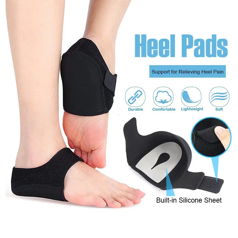 1 Pair Biomedical Pad Gel Heel Pad Pain Relief Plantar Fasciitis Socks Thin Heel Spur Foot Protection