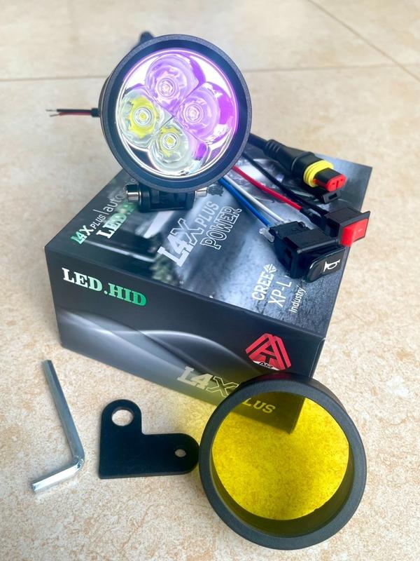  TẶNG FULL PHỤ KIỆN【RBAL4009  ĐÈN TRỢ SÁNG L4X PLUS KÍNH TÍM LUMINUS CHÍP LED XML2 ÁNH SÁNG SIÊU GOM BỀN ĐẸP #L4X#XML2#TROSANG#RB 