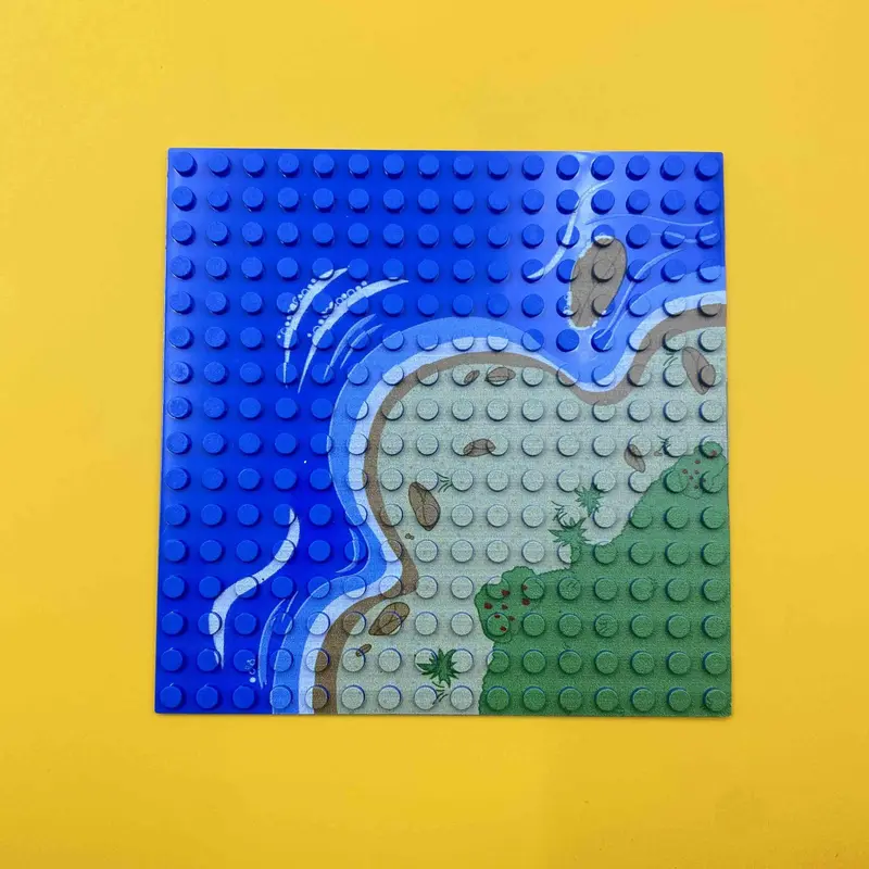 Island Scene Straight Road Bend River Building Blocks, MOC Small Particle Building Blocks, Children's Assembly Toys, Small Particle Panel 5