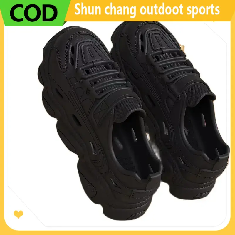 giày road santa fe 2025 trắng thick-soled Eva non-slip breathable wooden shoes, men's and women's beach fishing sandals, couples, men's and women's outdoor sports slippers,