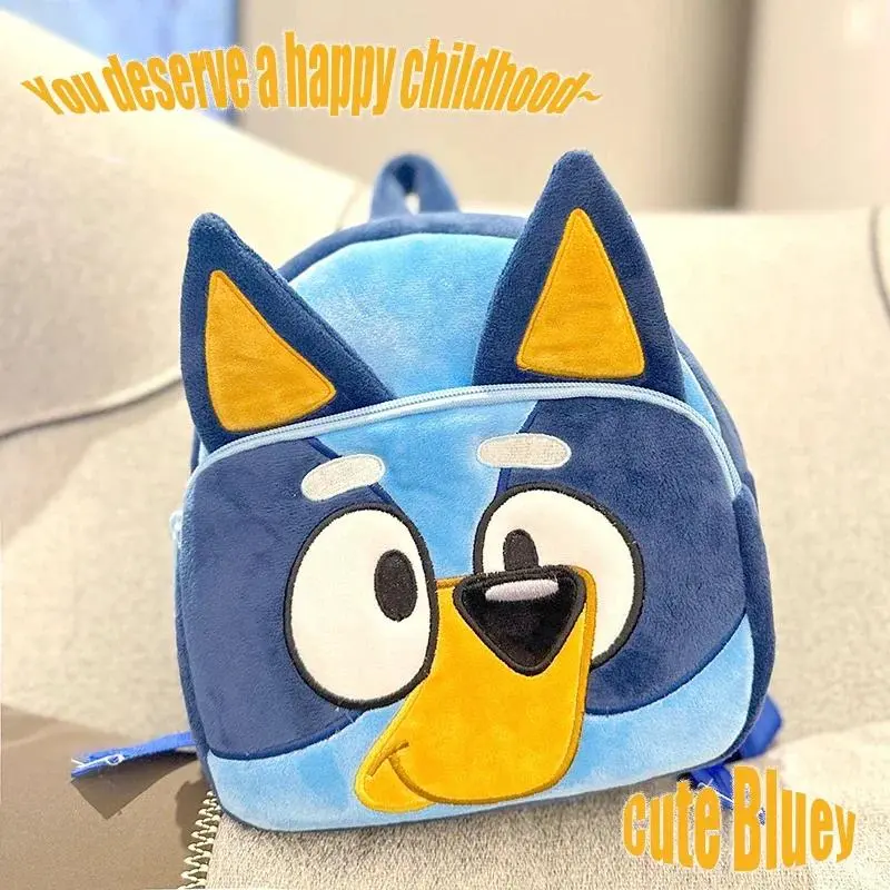 Kindergarten children's cartoon backpack Bluey family plush backpack picnic and travel photos snack bag children's gift