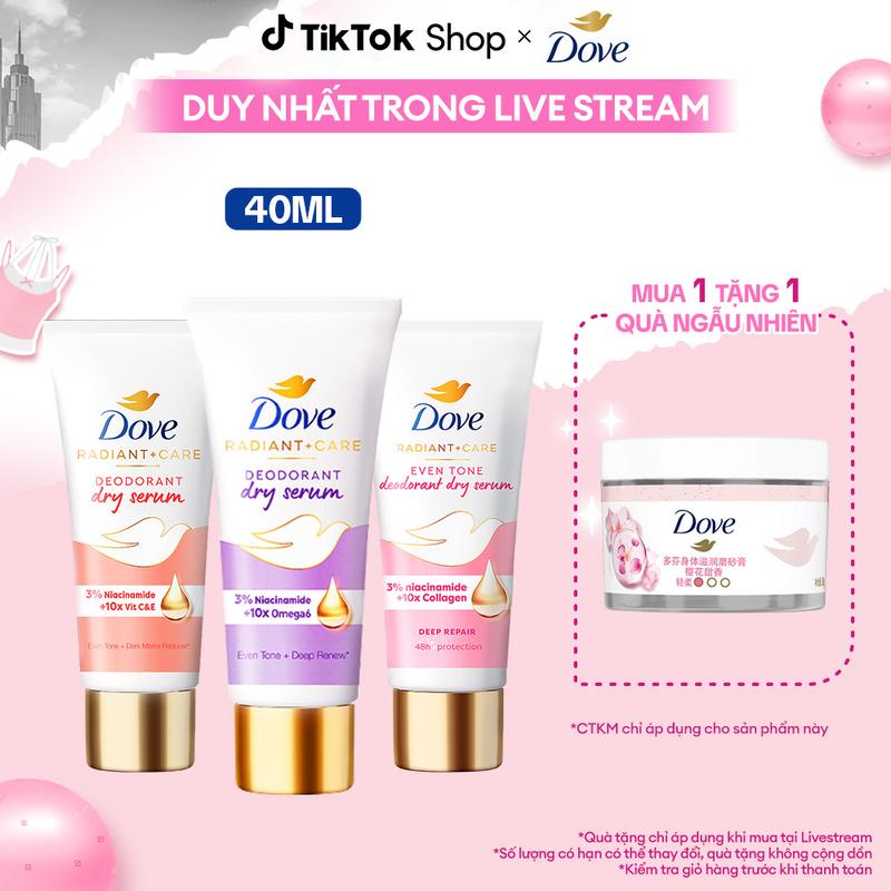   KOL Live 6   CHÍNH HÃNG  Dove Serum dưỡng sáng khử mùi Dove dành cho nữ với 3% Niacinamide giúp da sáng mịn đều màu 40ml tốt như lăn khử mùi  6  