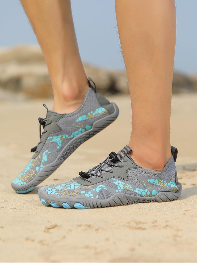 Product Introduction of Sporty Men's Colorblock Drawstring River Trekking Shoes, Lightweight Breathable Non-slip Water Shoes, Quick Drying Fishing Shoes,  Barefoot Shoes,  Outdoor Sports Shoes 8