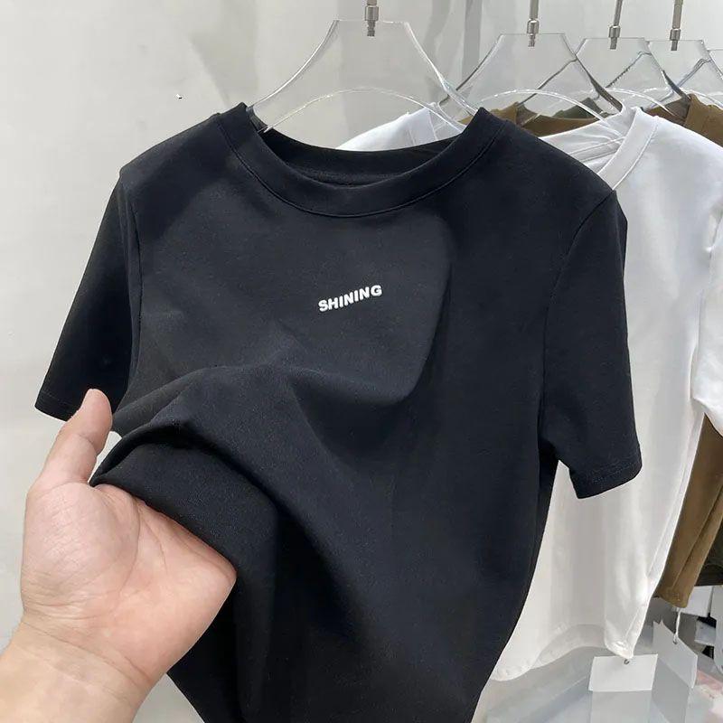 Áo Thun ngắn Tay Cotton Nguyên Chất, Dành Cho Nam, Hợp Xu hướng Và Thường Ngày, Cổ Tròn, Dáng Rộng Vừa Vặn, Tay Lửng Áo, Thích Hợp Cho Các Cặp Đôi, Áo Lớp Nền Cơ Thể, Hàng Mới Về Mùa Hè 2024 2