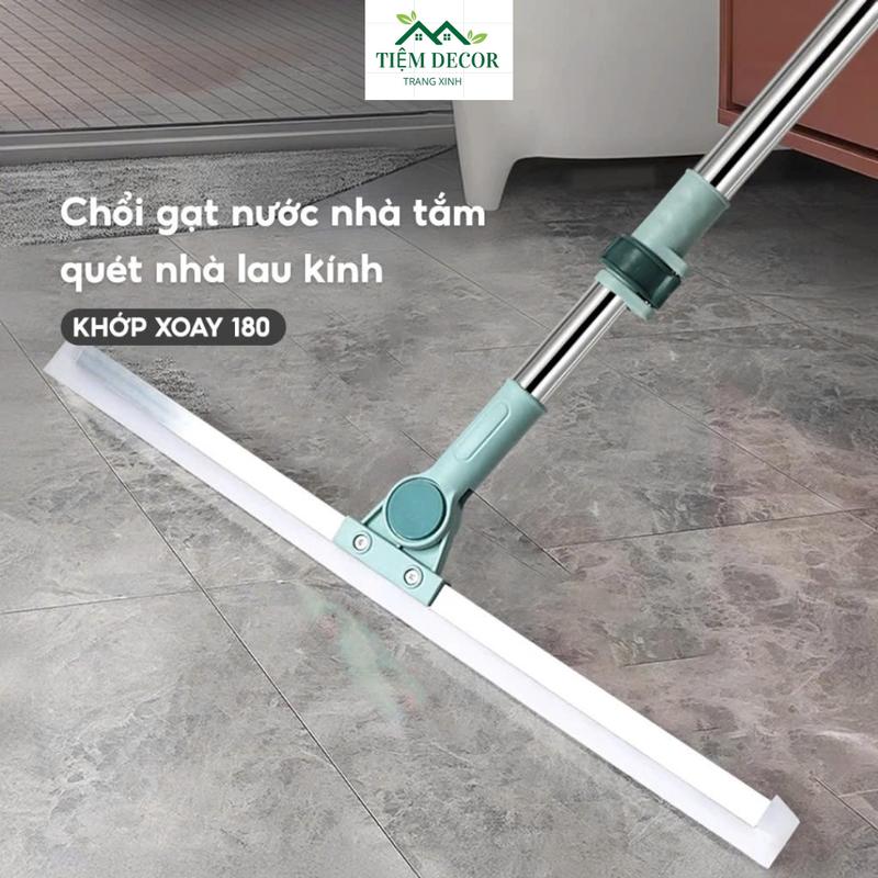 COMBO 2 Chổi Gạt Nước Sàn Nhà Tắm Cỡ Lớn Chổi Quét Nhà Gạt Nước Và Lau Kính Đầu Silicon Dẻo Tiện Lợi