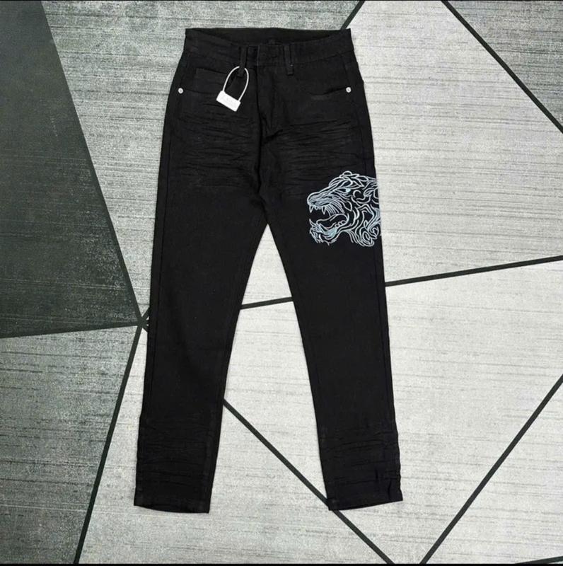 Quần jean nam xanh boy phố phối tag thêu mặt hổ chất co giãn form ôm cao cấp-GIN MAN Menswear Pants 7