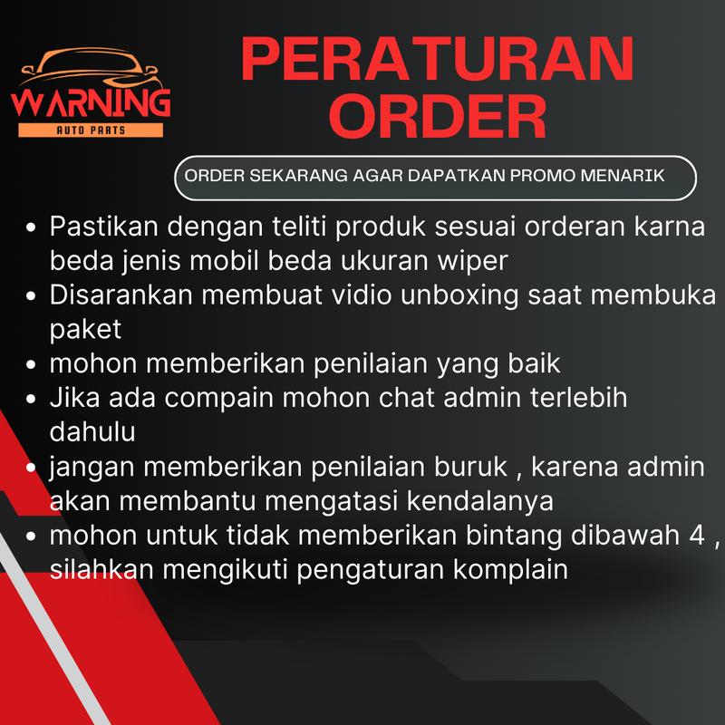 l Terlaris No.1 l Wiper Mobil Quad 4 Karet Blade Bonus 7 Item 1 Set Kiri dan Kanan Universal Semua Jenis Mobil Pembersih Kaca Depan Kendaraan WARNING AUTO PARTS 3