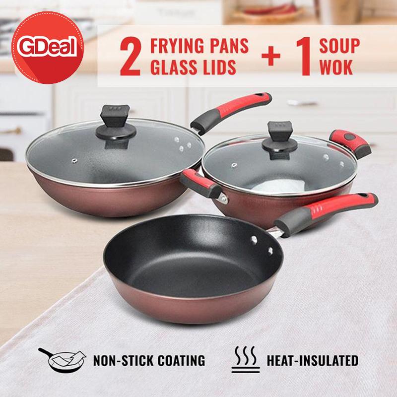 GDeal Set of 5 Non Stick Cookware (CW-7101) Handle Kitchenware Lid 0