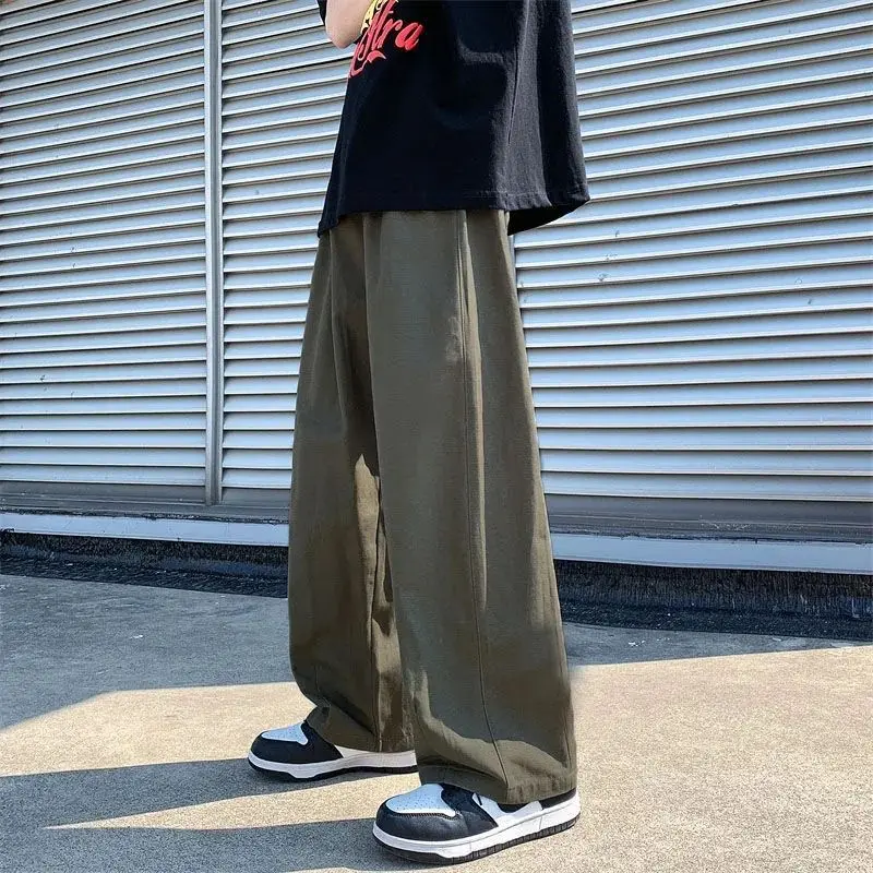 Quần Boy Phố, Phong Cách Nhật Bản, Thời Trang Đường Phố Cao Cấp, Ins Draping, Quần Yếm Kaki, Dáng Rộng Vừa Vặn, Cắt Thẳng, Thích Hợp Cho Nam Giới, Bánh Ván Trượt Lau Nhà, 2