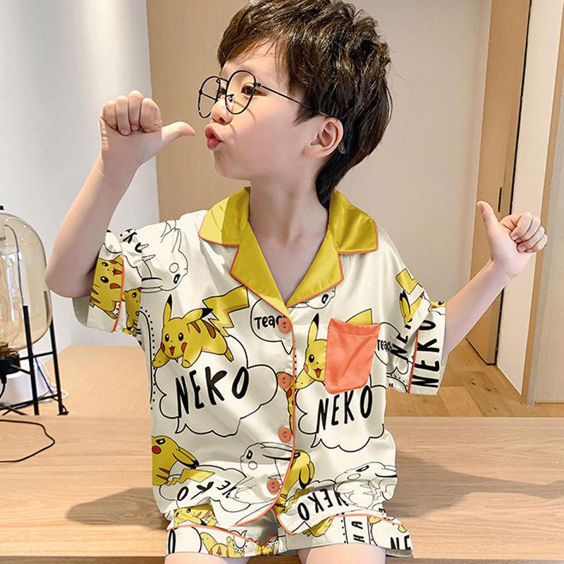 Đồ Ngủ Mỏng Mùa Hè Cho Bé Trai, Bộ Đồ Điều Hòa Không Khí Cho Trẻ Em, Hàng Mới Về, ngắn Tay, Phong Cách Người Nổi Tiếng Trên Internet, Thích Hợp Cho Trẻ Em Lớn, Đồ Mặc Nhà Hoạt Hình, Thiết Kế Hoạt Hình Dễ Thương, Năm 2025, 4038 Phản Hồi Tích Cực 4