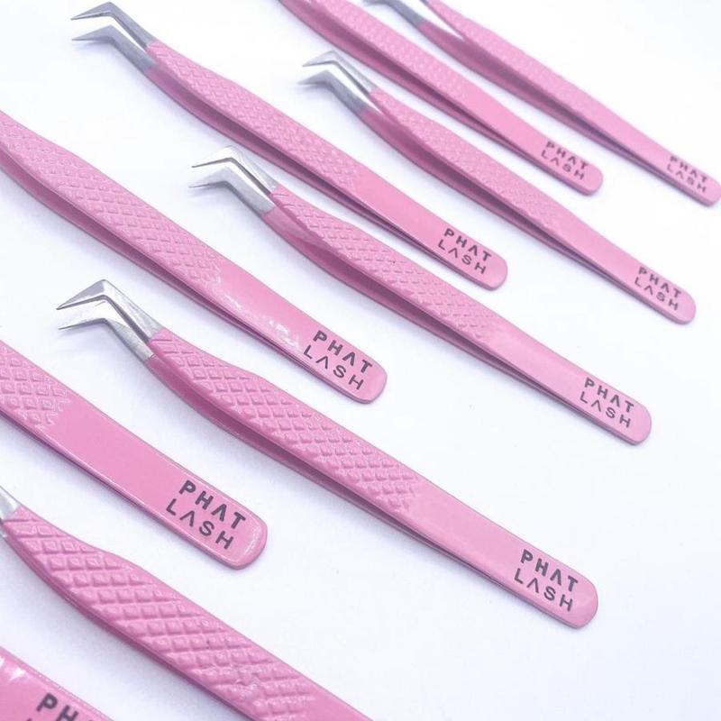 Pink eyelash tweezers 1