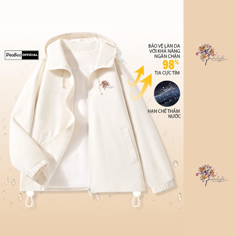 Product Introduction of Áo Khoác Gió Nam Nữ Mũ Cao Cấp 2 Lớp PEABOO Mã BST03 In Hình Chống Nước Chống Nắng Form Rộng Kiểu Dáng Unisex 4
