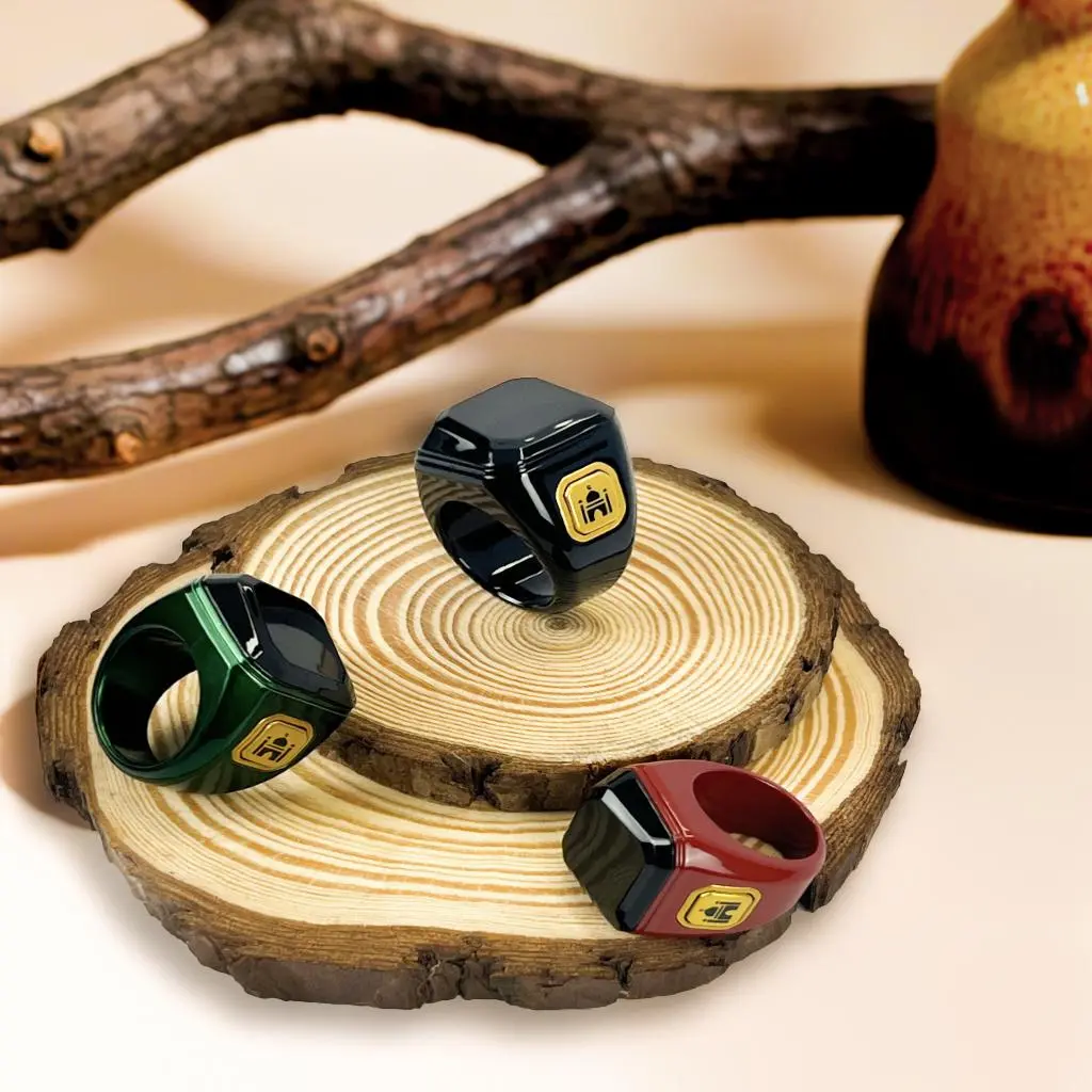 Smart Prayer Ring, 1 Count Fashionable Prayer Ring with Prayer Counter, Reminder, Direction Guide, Long Battery Life, OLED Screen, Statement Alarm, Beads & Charging Cable