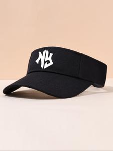 Visera Deportiva con Estampado de Letras NY, Sombrero Solar Ajustable, Visera para Tenis Béisbol Golf Atletismo Ciclismo Correr