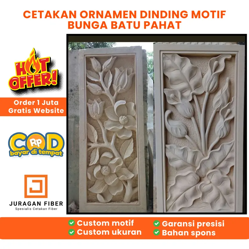 Cetakan batu alam hiasan dinding rumah | Batu alam motif 4