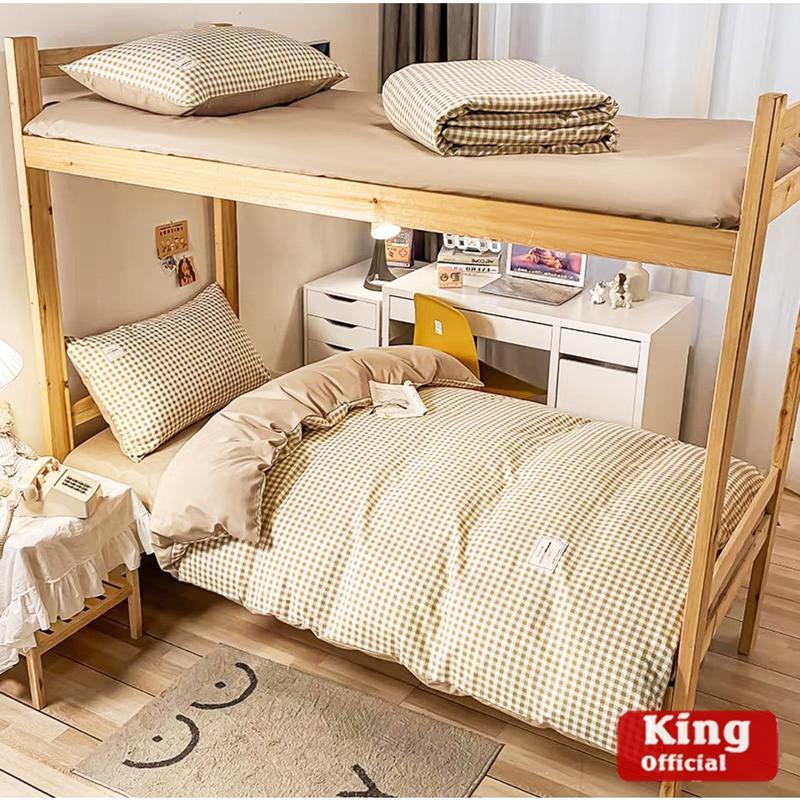 Bộ ga giường cotton poly, ga gối Kí Túc Xá kích thước 80x190cm, ga giường đơn, ga chun KTX