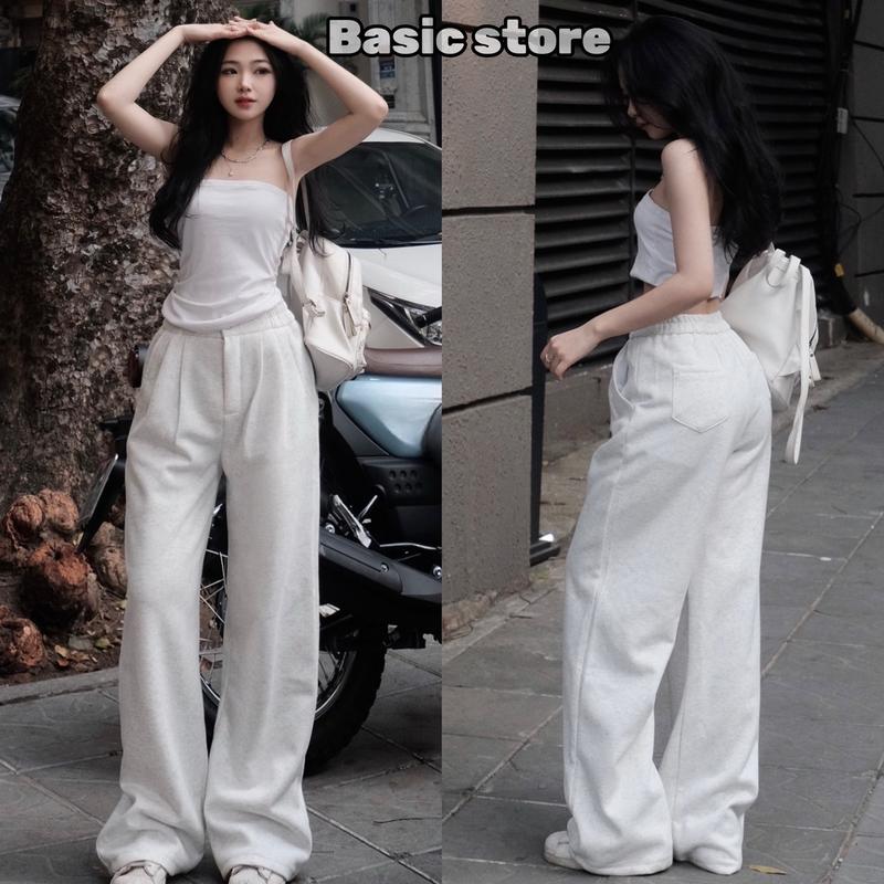 [HÀNG LOẠI ĐẸP-DÀY DẶN K XÙ]QUẦN NỈ ỐNG RỘNG 1 KHUY Vải NỈ ÉP MỊN 2DA, quần nữ ống rộng nữ vải nỉ Dày Dặn Fom2024 ĐỊNH LƯỢNG 338GSM Woment Pants (Có Túi Sau) [MS09]