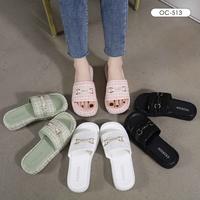 Gambar OCTAVIA Sandal Slide Slip On Wedges Soft Tweed Wanita #OC-513 (FREE BOX) - Black, 36 = 23 cm dari Octavia Shoes Kab. Tangerang 5 Tokopedia