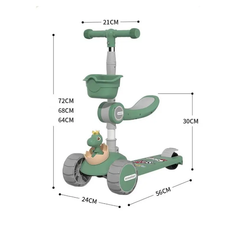 Xe Scooter Đồ Chơi Cho Bé Có Ghế Ngồi 2 Trong 1 Không Bẻ Lái Được Điều Chỉnh Tay Cầm Cao Thấp Có Đèn Bánh Khi Di Chuyển Không Nhạc Nhựa An Toàn Bám Không Trơn Trượt Chất Liệu Tốt 1