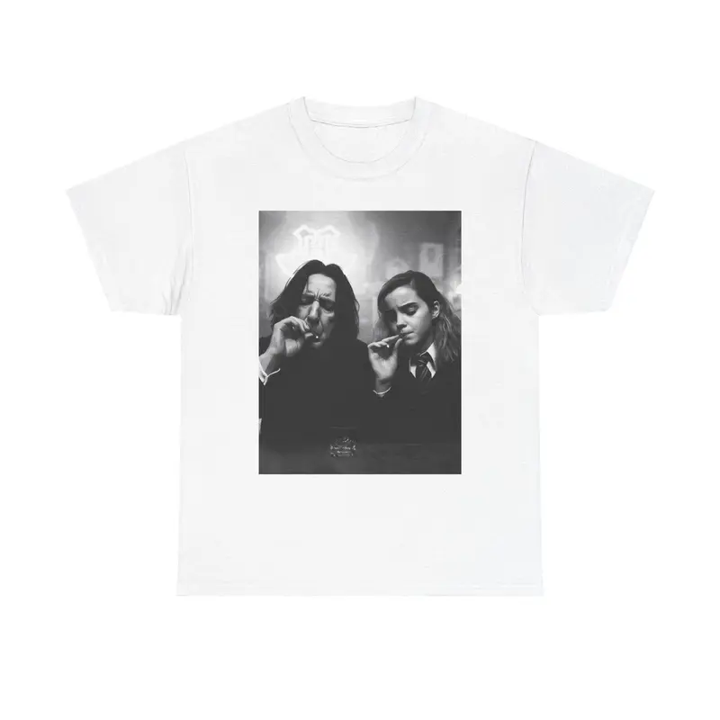 Hermonie and Snape, Harry Potter Meme T shirt Classic Cotton 1