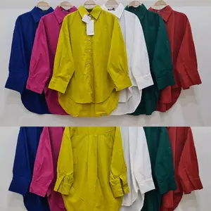 Kemeja Wanita Polos Lengan Panjang Pilih Kode