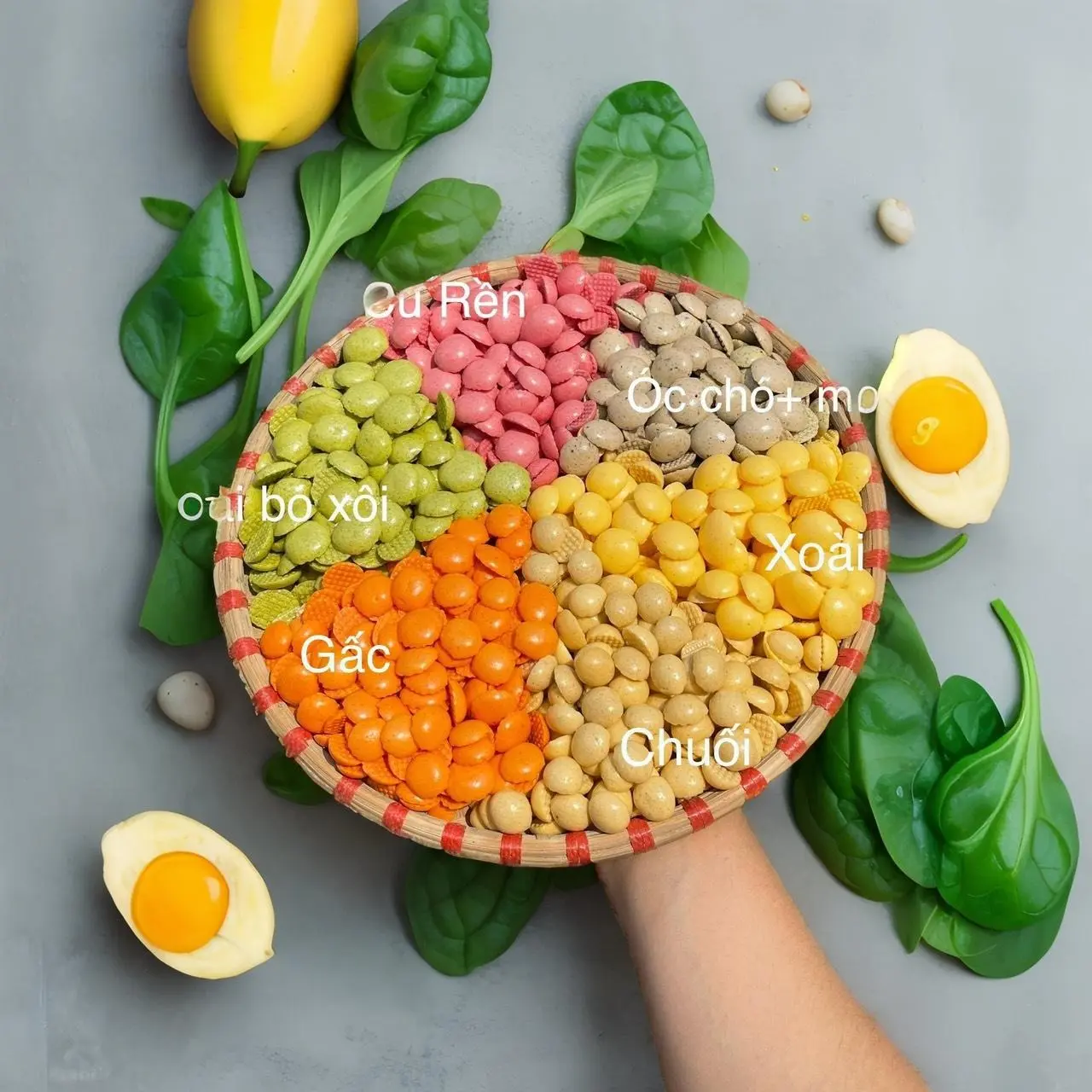 Bánh Lòng Đỏ Rau Củ Dinh Dưỡng Homemade ( Không đường) bánh Ăn Vặt Food banh  gau