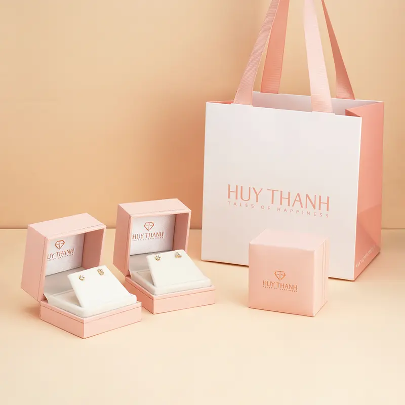 HuyThanhJewelry PTB388 Bộ trang sức Dây Chuyền & Bông Tai Vàng 14k Lộc Phát Lộc 7