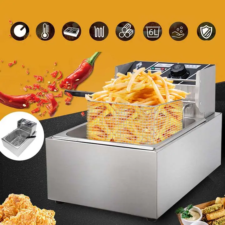 Bếp chiên nhúng điện đơn 6L chuyên đồ ăn nhanh KFC 6