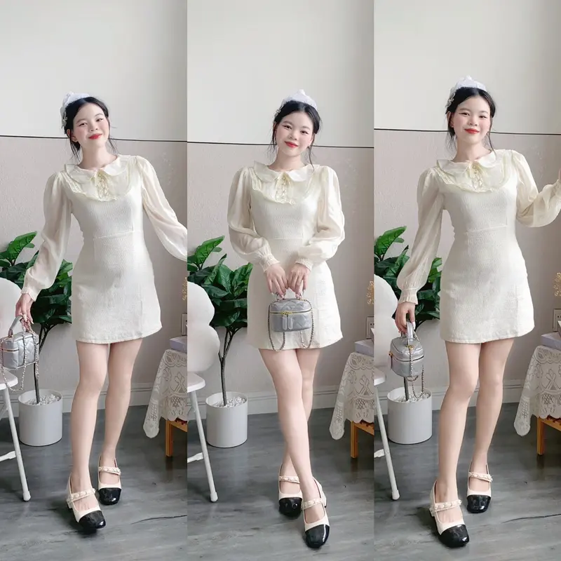ĐẦM DẠ BỐ VIỀN TAY VOAN DÀI 1