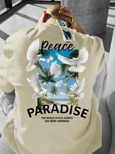 カジュアルなラウンドネック半袖Tシャツ、ゆったりとした夏トップスで快適な着心地、日常使いに適した中程度の厚さの布製トップス