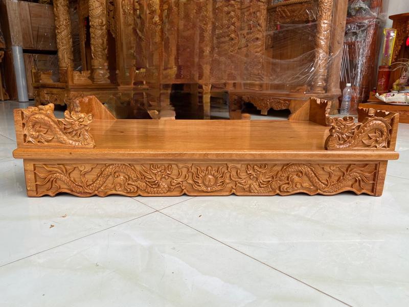 Bàn Thờ Treo Tường Chạm Rồng Gỗ Gõ Đỏ Cao Cấp Ngang 60cm - 80cm - Decor Phòng Decor
