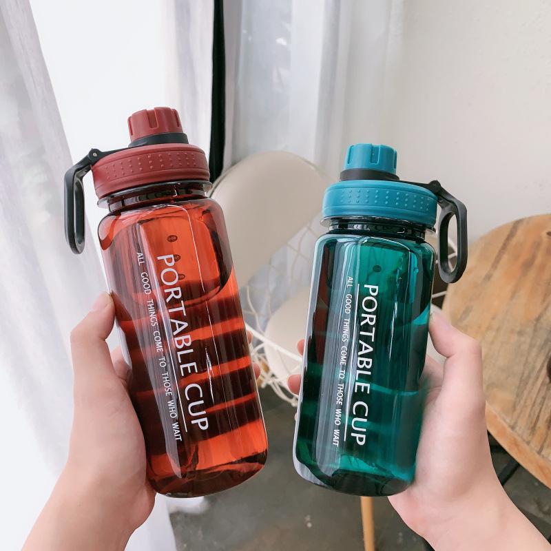 Bình nước thể thao tập gym Portable Cup dung tích 600ml - 1l làm bằng nhựa PVC an toàn cho người sử dụng Sport Tập Thể Dục